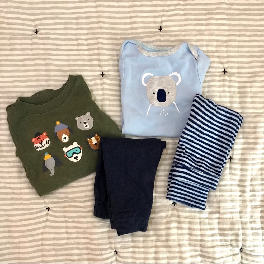 Lot of 2 Baby Boy Long Sleeved Bodysuit & Pants
